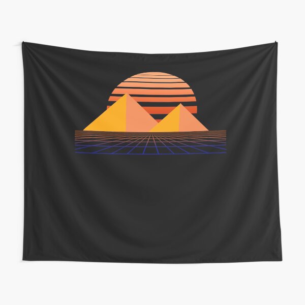 Synthwave, Retrowave Design For The Eighties Music Lovers Tapestry
