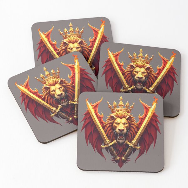 Item preview, Crowned lion of fire – emblem of royal power and strength designed and sold by LoomisDreams.