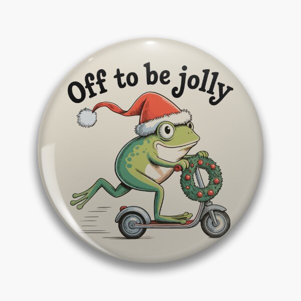 Item preview, Off to Be Jolly – Frogmas Scooter Ride designed and sold by EmeraldeaArt.