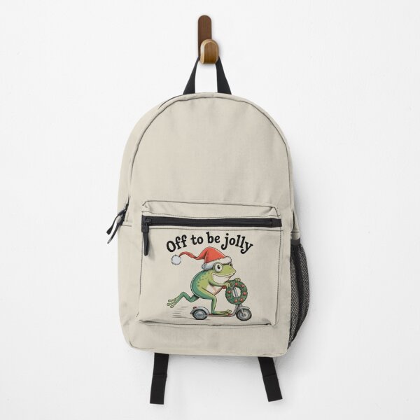 Item preview, Off to Be Jolly – Frogmas Scooter Ride designed and sold by EmeraldeaArt.