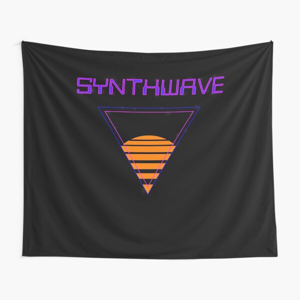 Synthwave, Retrowave Design For The Eighties Music Lovers Tapestry
