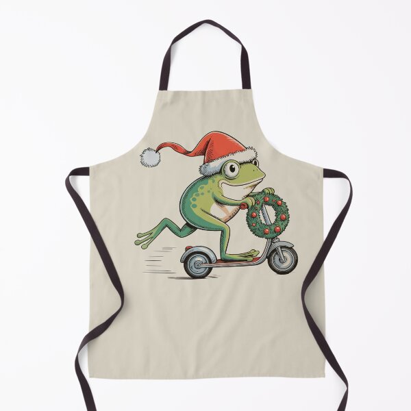 Item preview, Santa Frog on Scooter – Festive Amphibian Holiday Art designed and sold by EmeraldeaArt.