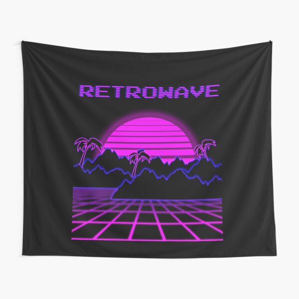 Synthwave, Retrowave Design For The Eighties Music Lovers Tapestry