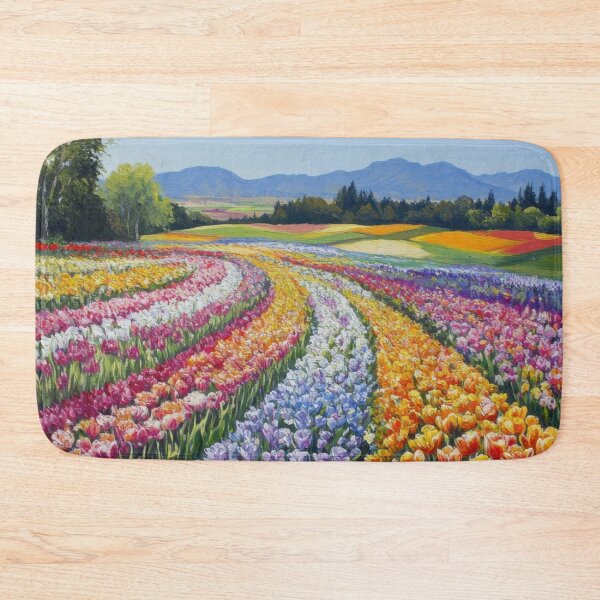 Item preview, A vibrant field of tulips in various colors designed and sold by anytka.