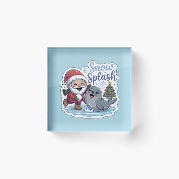 Item preview, Christmas Gnomes Sticker Snow Splash Gnome & Seal Fun Holiday Art designed and sold by Nuist25.