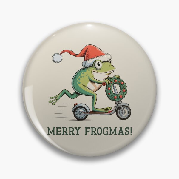 Item preview, Merry Frogmas – Santa Toad on Scooter Christmas Card designed and sold by EmeraldeaArt.