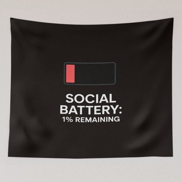 Item preview, Social Battery 1 Percent Remaining Funny Introvert designed and sold by JonBarnes22.