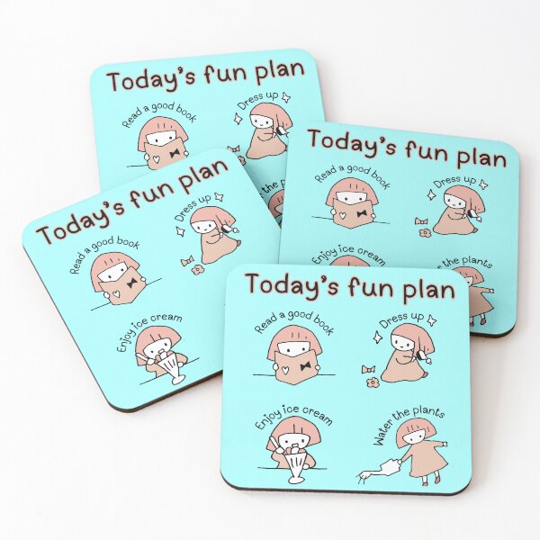 Item preview, Today’s Fun Plan – Cute Daily Routine Minimalist Illustration designed and sold by TheBeeKindSpace.