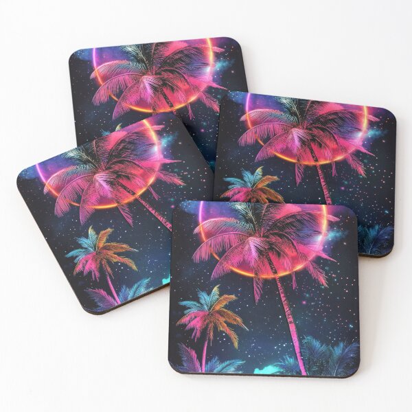 Item preview, Vibrant palms against a cosmic night designed and sold by anytka.