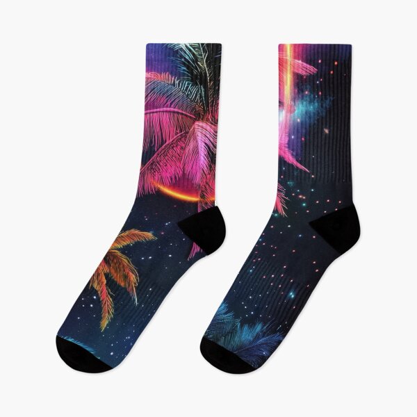 Item preview, Vibrant palms against a cosmic night designed and sold by anytka.
