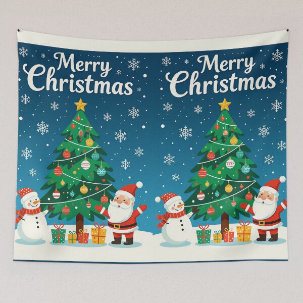 Item preview, Santa Claus, Christmas tree and snowman, digital art designed and sold by Planet Utoppia.