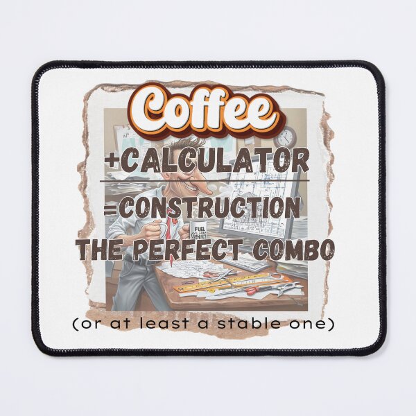 Item preview, Powered by Coffee and Calculations, funny work jokes, funny jokes for the workplace, designed and sold by BrewtifulMugs.