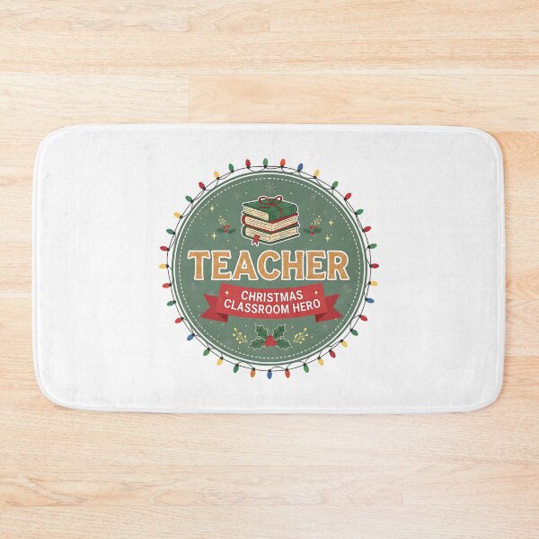 Item preview, Christmas Teacher Classroom Hero Books Holly designed and sold by Silent Watch Threads..