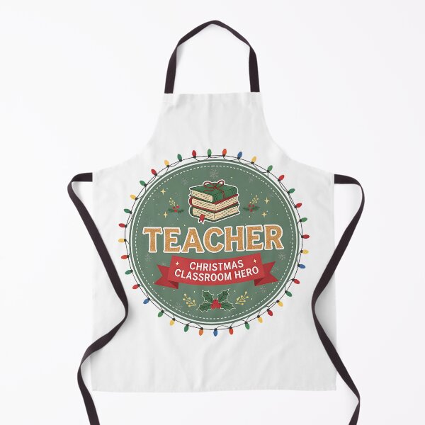 Item preview, Christmas Teacher Classroom Hero Books Holly designed and sold by Silent Watch Threads..