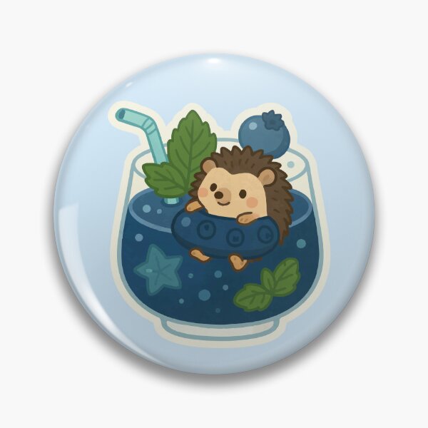 Artikelvorschau, Blaubeer-Mojito-Igel | Kawaii Cocktail Sticker entworfen und verkauft von Tiny Joy World.