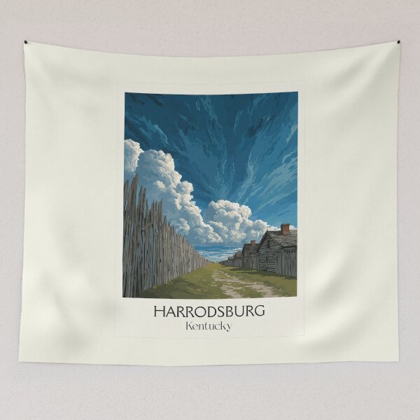 Item preview, Harrodsburg Kentucky Pioneer Fort | Historic Settlement Poster designed and sold by TuncGK.