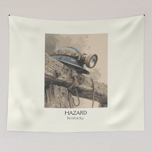 Item preview, Hazard Kentucky Coal Miner Helmet | Appalachian History Poster designed and sold by TuncGK.