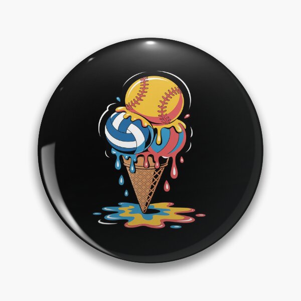 Item preview, Softball Volleyball Ice Cream Drip Colorful Summer Game Day designed and sold by JonBarnes22.