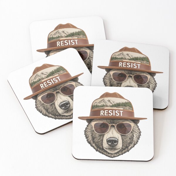 Item preview, Bear Resist - Protect Our National Parks Fascism Anti Trump Save The Trees Climate Future designed and sold by HumansStuck12.