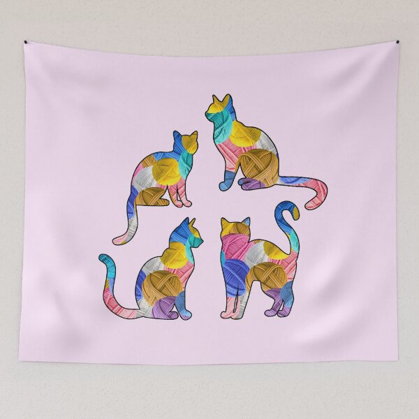 Item preview, Yarn Cats Illustration - Yarn Pattern Design designed and sold by TherezaDesign.