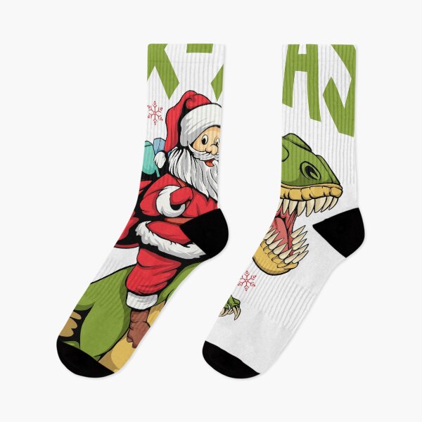 Artikelvorschau, Frohe Rex-Weihnachten, Weihnachtsmann auf Dinosaurier-Weihnachten entworfen und verkauft von Pixel & Petal.