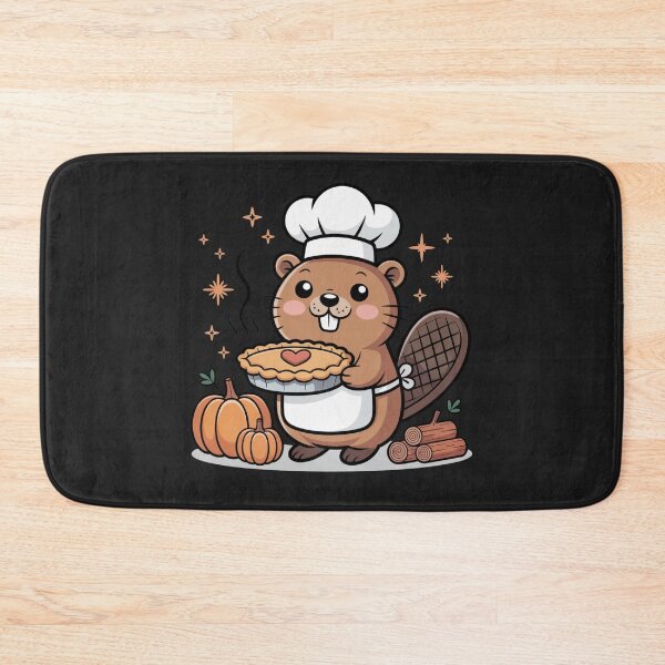 Item preview, Beaver Baker Cute Kawaii Fall Winter Cozy Pie Chef Art designed and sold by ColorSplash123.