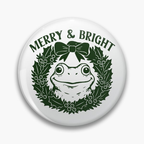 Item preview, Merry & Bright Frog – Cute Wreath toad Illustration designed and sold by EmeraldeaArt.