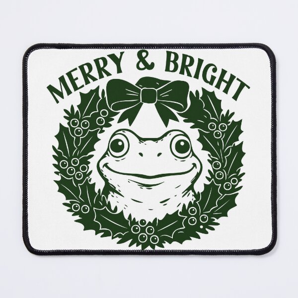 Item preview, Merry & Bright Frog – Cute Wreath toad Illustration designed and sold by EmeraldeaArt.