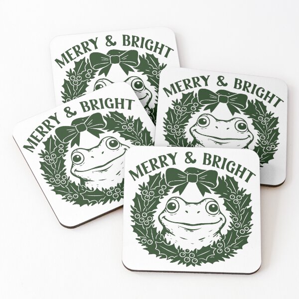 Item preview, Merry & Bright Frog – Cute Wreath toad Illustration designed and sold by EmeraldeaArt.