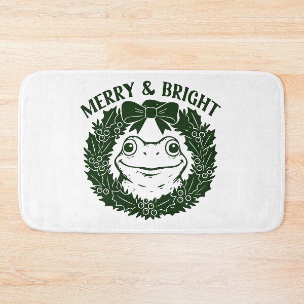 Item preview, Merry & Bright Frog – Cute Wreath toad Illustration designed and sold by EmeraldeaArt.