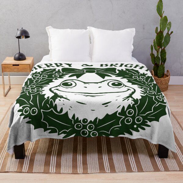 Item preview, Merry & Bright Frog – Cute Wreath toad Illustration designed and sold by EmeraldeaArt.