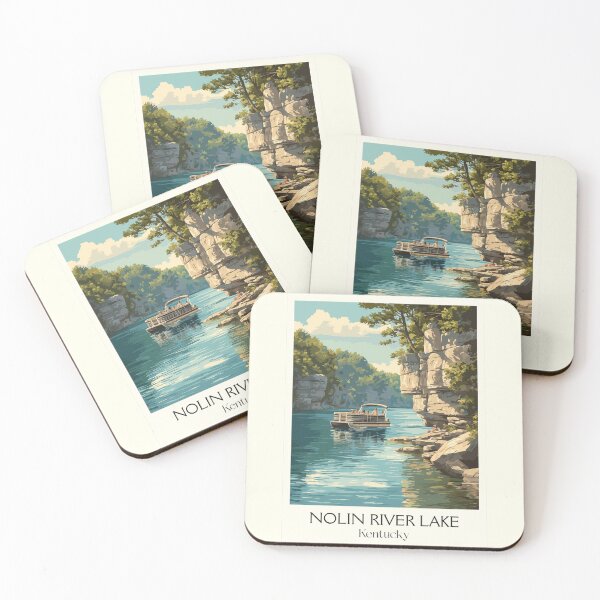 Item preview, Nolin River Lake Kentucky | Pontoon Boat Poster designed and sold by TuncGK.