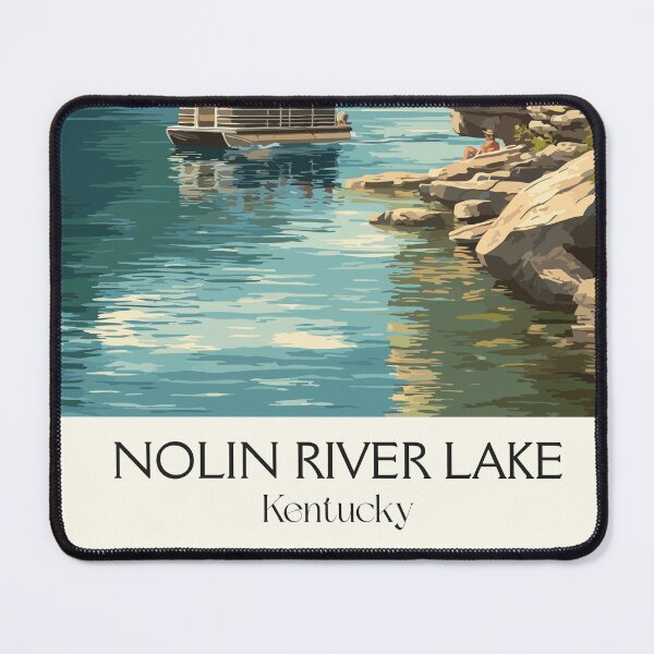 Item preview, Nolin River Lake Kentucky | Pontoon Boat Poster designed and sold by TuncGK.