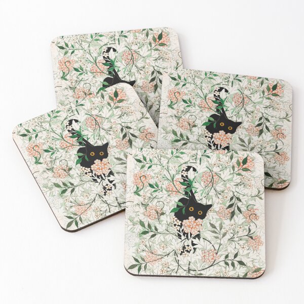 Item preview, Cute black cat in flowers garden designed and sold by outdoorwayys.