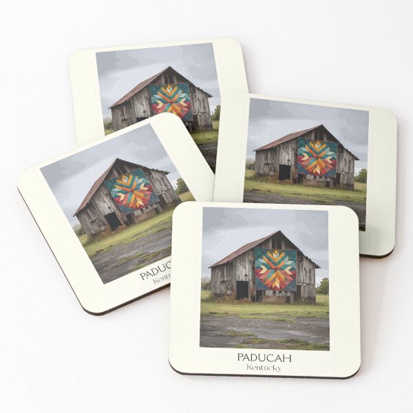 Item preview, Paducah Kentucky Quilt Barn | Folk Art Poster designed and sold by TuncGK.
