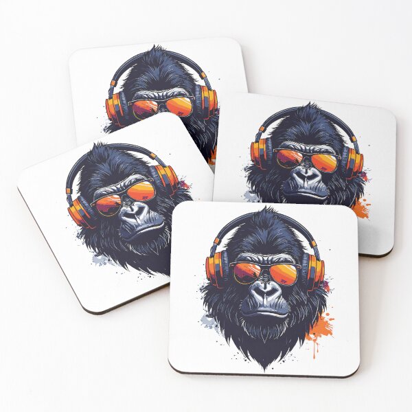 Item preview, Gorilla with headphones – Cool music design for real sound lovers designed and sold by drizzd.