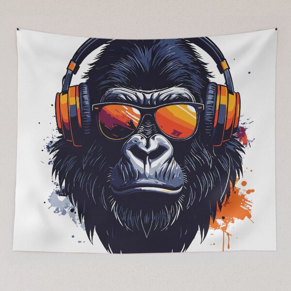 Item preview, Gorilla with headphones – Cool music design for real sound lovers designed and sold by drizzd.