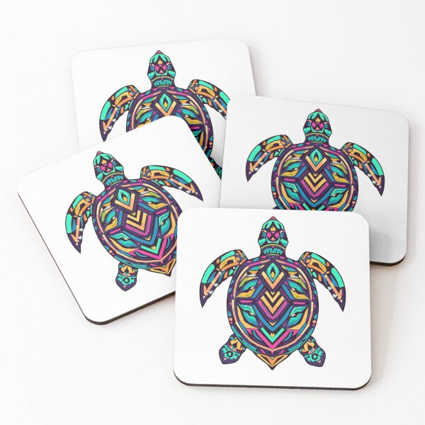 Item preview, Neon Tribal Turtle – Vibrant Ocean Spirit Design designed and sold by snoezelstudio.