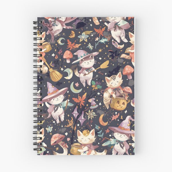 Item preview, Whimsical Witch Cats Mystical Forest Seamless Pattern designed and sold by MoonlitDoodles1.