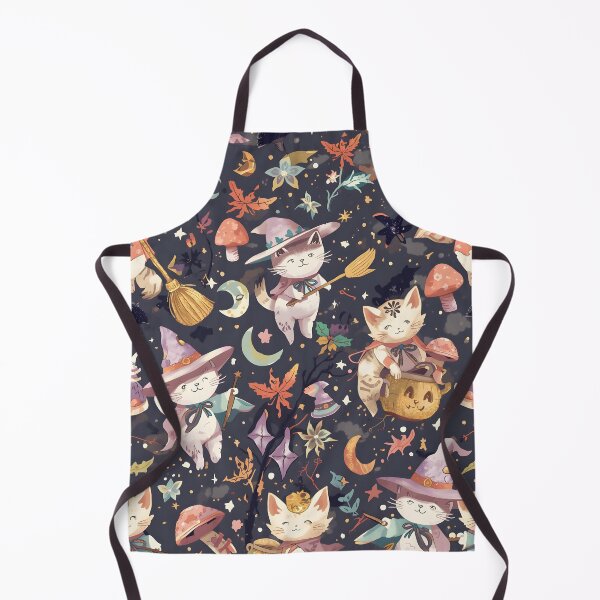 Item preview, Whimsical Witch Cats Mystical Forest Seamless Pattern designed and sold by MoonlitDoodles1.