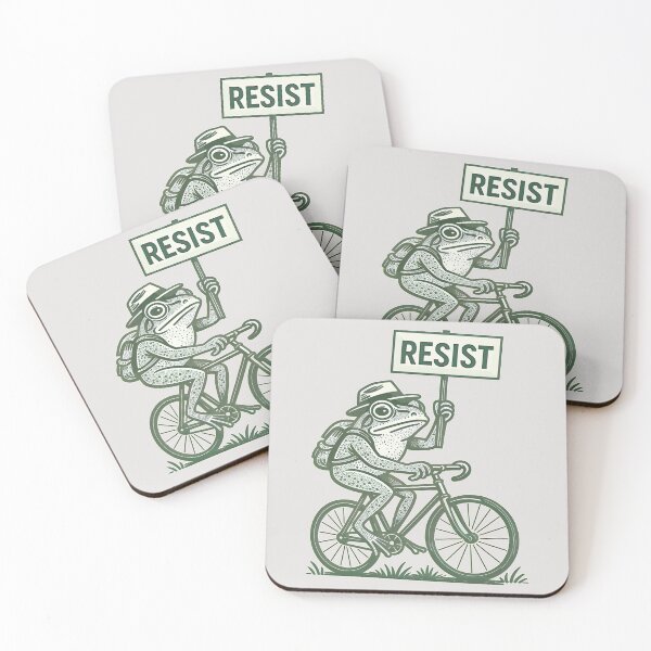 Item preview, Vintage Frog On Bike Resist Portland Frog Protest  designed and sold by gear-posters.