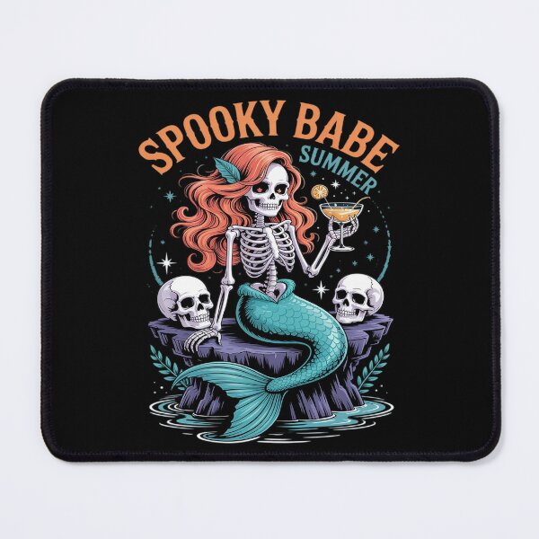 Item preview, Spooky Babe Summer Skeleton Mermaid Gothic Pool designed and sold by JulienAureo.