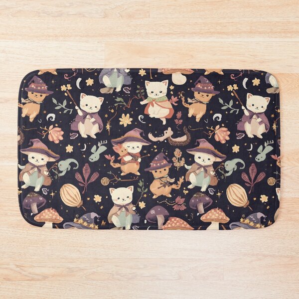 Item preview, Cottagecore Witch Wild Cats: Magical Forest Dark Purple Halloween designed and sold by MoonlitDoodles1.