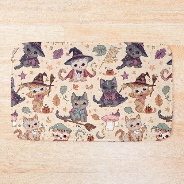 Item preview, Pastel Witch Kitten Pattern: Cozy Autumn Magic Wild designed and sold by MoonlitDoodles1.