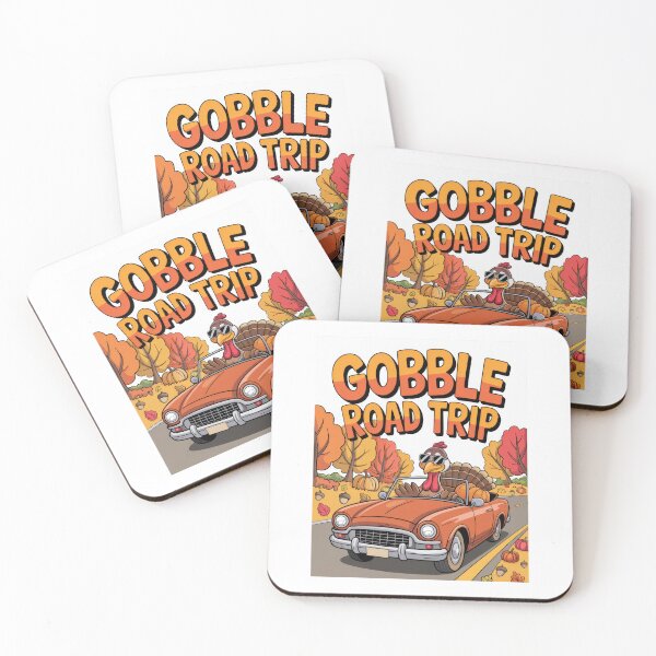 Item preview, Gobble Road Trip – Funny Turkey Thanksgiving Autumn Drive Cartoon designed and sold by pod24.