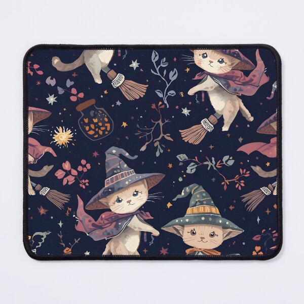 Item preview, This Is Halloween Dark Cottagecore Kitty Witches Flight designed and sold by MoonlitDoodles1.