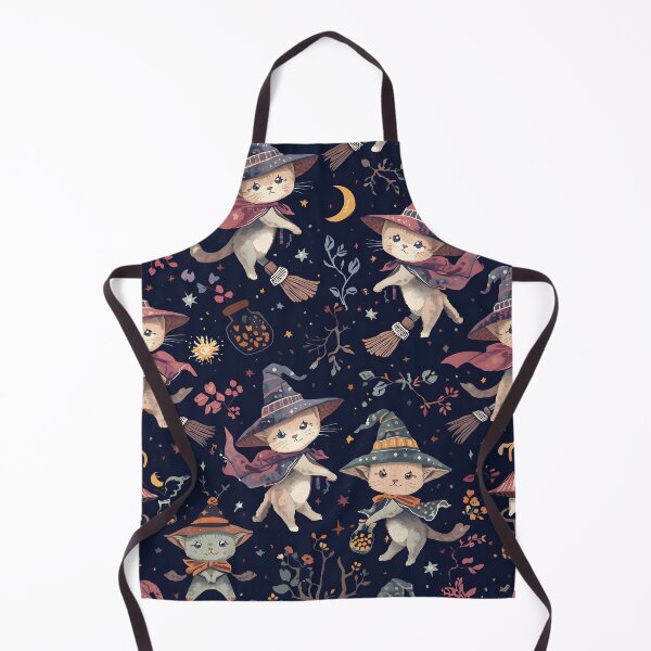 Item preview, This Is Halloween Dark Cottagecore Kitty Witches Flight designed and sold by MoonlitDoodles1.