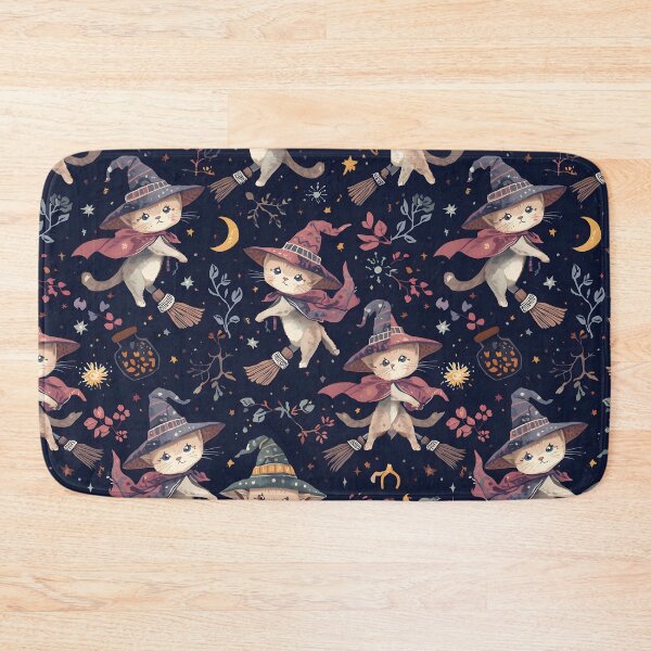 Item preview, This Is Halloween Dark Cottagecore Kitty Witches Flight designed and sold by MoonlitDoodles1.