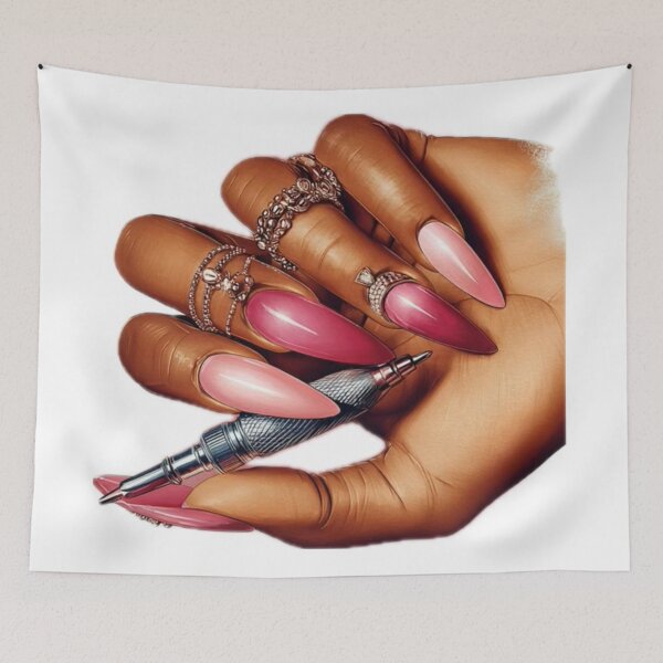 Item preview, Pink Glam Stiletto Baddie Nails designed and sold by Lulunza.