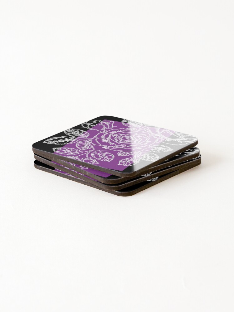 Thumbnail 4 of 5, Coasters (Set of 4), Ge0metric - Roses designed and sold by b00a.